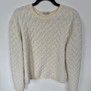 Travis Taddeo Quilted Long Sleeve Shirt – White (Size L)